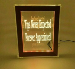 Personalized Tip Box Raffle Fund Raiser Donation Jar Engraved Light Changing LED