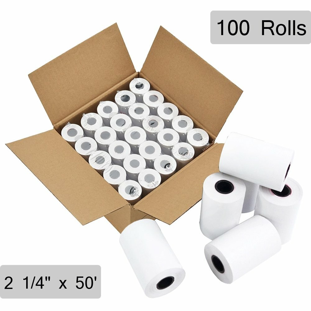 100 Rolls 2 1/4&Prime; x 50&prime; Thermal Credit Card Cash Register Paper INGENICO iCT250