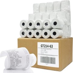 50 Pack of Lint-Free Thermal Paper 2-1/4&Prime; x 63&prime; for Ingenico & Verifone