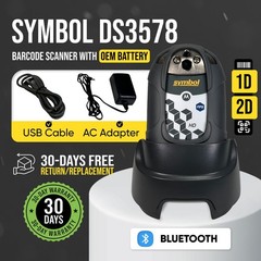 Symbol DS3578-HD Wireless Bluetooth 2D Barcode Scanner w/Base + Kit Grade A!⚡️