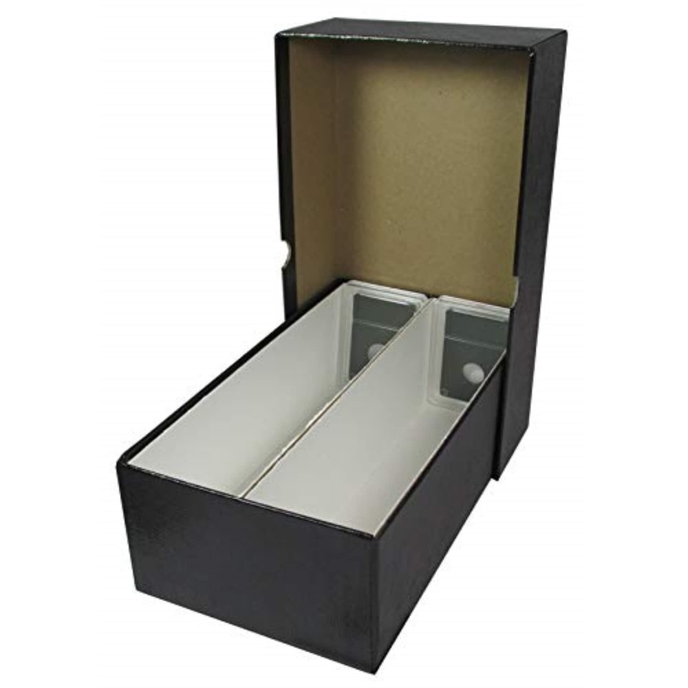 Heavy Duty 10&Prime; Double Row Box for Slab Coin Holders Row, Black