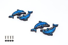 FD&D Multiple Use Shining Screw Cap, Blue Dolphin Pattern with M6 Machine Screw