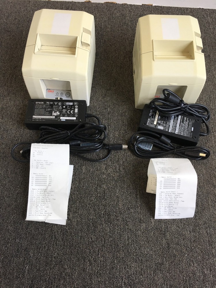 2x OKI /Star Micronics TSP650 Thermal POS Receipt Printer Parallel interface