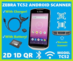 Zebra TC52 Wireless Handheld Barcode Scanner 2D/1D/QR, Android 13, Charger! 🔥⭐