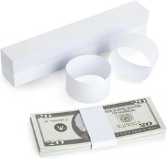 300 Pack Money Bands for Cash, Blank Self-Adhesive Currency Straps, Bill Wrapper