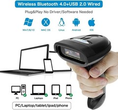 NETUM Bluetooth Barcode Scanner, Compatible with 2.4G Wireless, Bluetooth, Wired