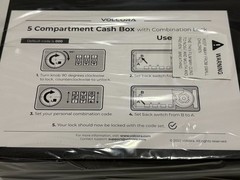 5 Compartment Cash Lock Box with Coin Tray 15” x 7.5” x 4” New Open Box