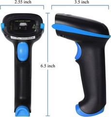 2.4G Wireless Barcode Scanner – 1D Handheld Cordless Barcode Reader for Retai…