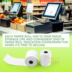 (100 Rolls) 2 1/4&Prime; X 85&prime; Thermal Paper, POS Receipt Paper for Retail Business Ca