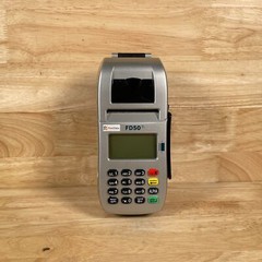 First Data FD50Ti Gray/Black Digital Display Ethernet Dial Credit Debit Terminal