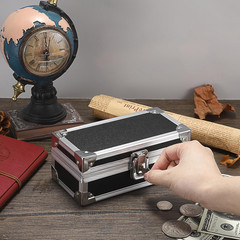 Cash Box with Lock, Aluminium Alloy Money Box for Cash Lockable Money Storage Bo