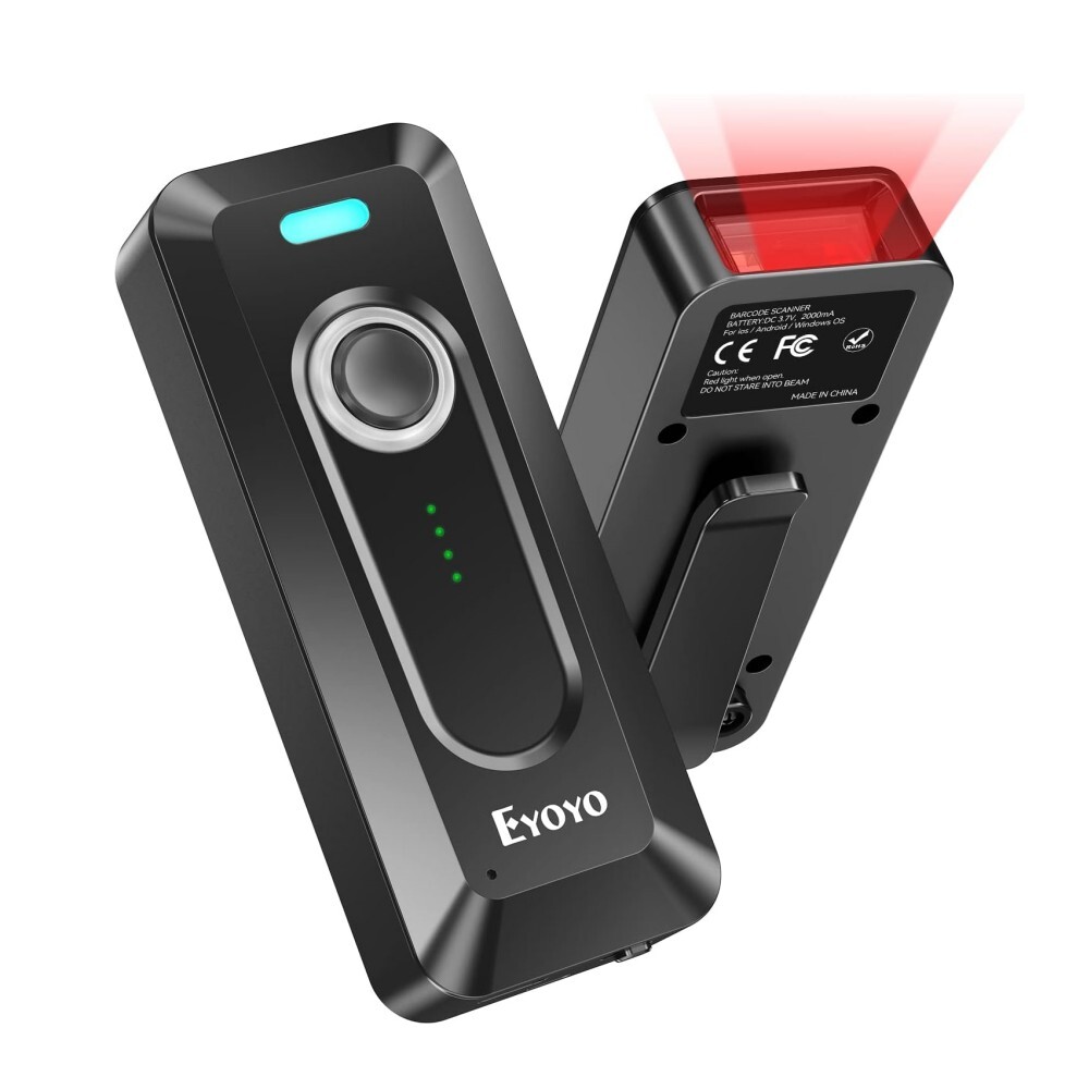 Eyoyo 2D Bluetooth Barcode Scanner Wireless Portable Mini QR Inventory Scanner