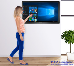 60&Prime; HD Wall Mount Touch Screen Computer Kiosk – Widows 10, Intel Processor, WiFi