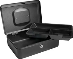 BARSKA Money Cash Bill Coin Box Safe w/ Key Lock and Removable Tray Portable