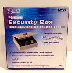 PM In-Drawer Personal Security Box Cash Box Steel Key Lock w Tray Mountable