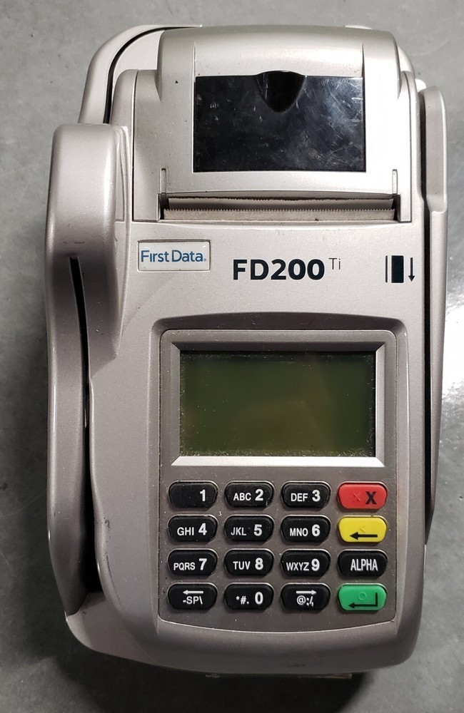 FirstData FD200ti Silver Wireless Portable Terminal Credit Card Machine