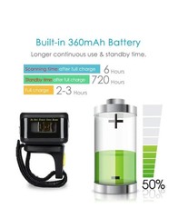 Symcode MJ R30 2D Portable Wireless Bluetooth Finger Ring Barcode Scanner Reader