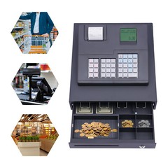 39 Keys Wired Lockable Electric Thermal Cash Register w/ Drawer for Catering US
