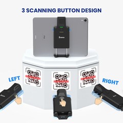 2D QR Code Wireless Bluetooth Barcode Scanner Back Clip Reader for iPad Phone