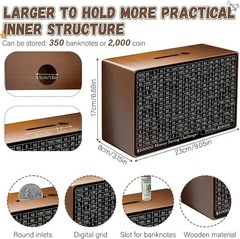 Classic Brown Cash Vault Savings Box with Goal Stickers & Dry Erase Pen