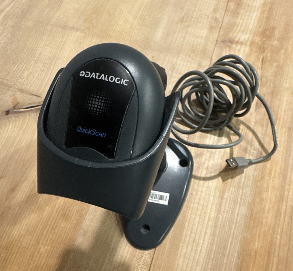 Datalogic QuickScan USB Wired Barcode Scanner with Stand, Black