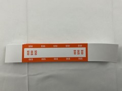 100 Orange $50 Self Sealing Currency Straps Money Bill Bands $5000 Total
