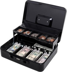 High-Security Cash Box with Sliding Lid & Durable Construction – 11.8 x 9.5 in