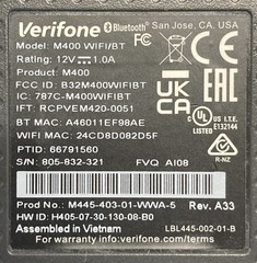 Verifone M400 Credit Card Terminal M445-403-01-WWA-5 (Unit Only)