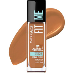 Fit Me Matte + Poreless Liquid Oil-Free Foundation Makeup, Warm Coconut, 1 Count