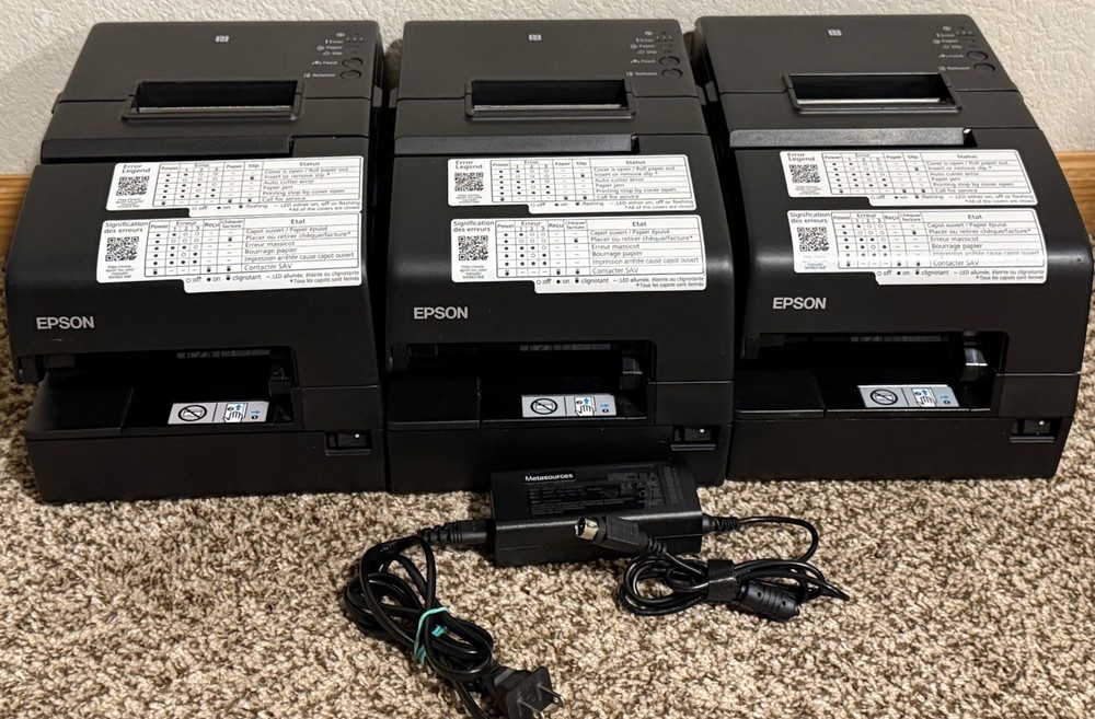 3 Epson OmniLink TM-H6000V Multifunction POS Receipt Printer M253B+Power Supply