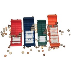 NADEX COINS NCS8-1009 Rolled Coin Storage Organizer Tray Set with Ridges for…