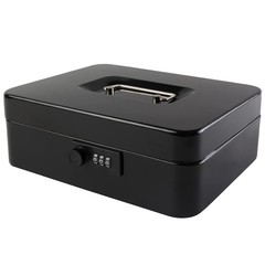 KYODOLED Large Cash Box with Combination Lock Safe Metal Money Large, Black