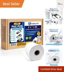 Pax Thermal Receipt Paper Rolls 10 Rolls for Pax POS & Terminal Printers – Cr…