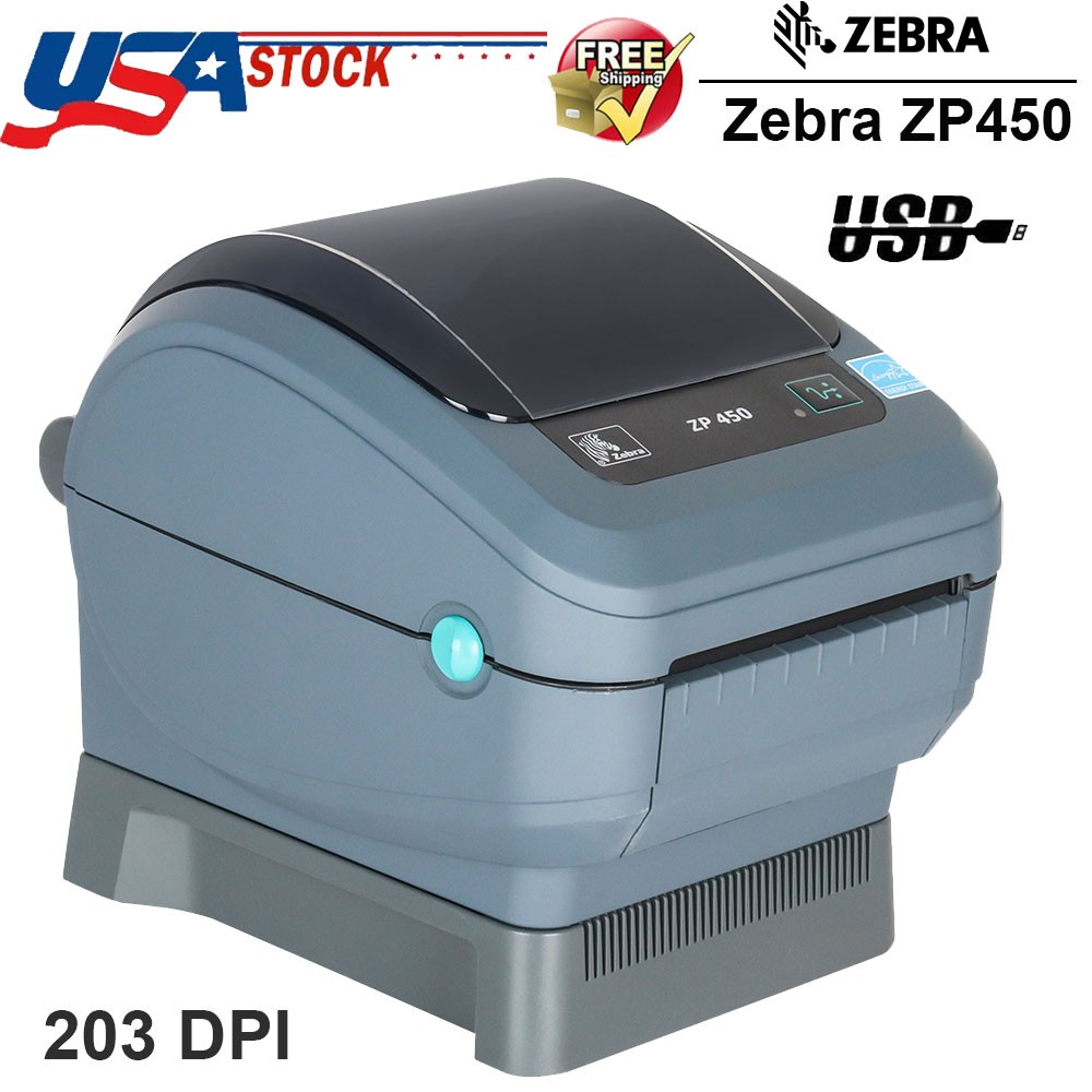Zebra ZP450 Direct Thermal Barcode Label Printer 4&Prime; Printing 203 DPI Resolution