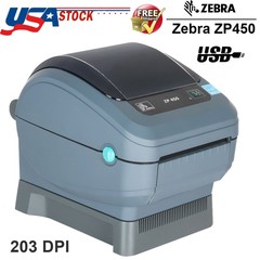 Zebra ZP450 Direct Thermal Barcode Label Printer 4&Prime; Printing 203 DPI Resolution