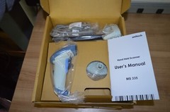 New Unitech MS335-1G Barcode Hand Held Scanner Wired Blue/White