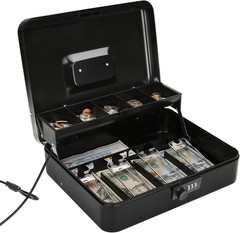Tabletop Cash Box with Combination Lock and Heavy Duty Construction for Security