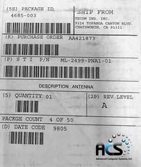 Antenna, 2.4-2.5 GHz, Fixed Point Dipole W/Rev. BNC, OEM, Assy. ML-2499-PNA1-01