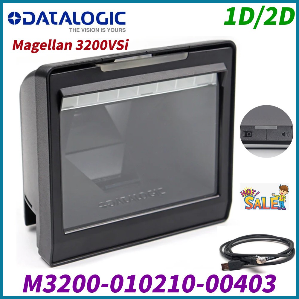 Datalogic Magellan 3200VSi Desktop Handsfree 2D Barcode Scanner with USB Cable