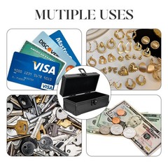 Black Lockable Money Box – Aluminium Cash 7&Prime;x3.3&Prime;x3&Prime;