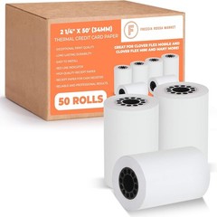 High Brightness 50 Count Thermal Paper Rolls 2 1/4&Prime; x 50&prime; for Credit Cards