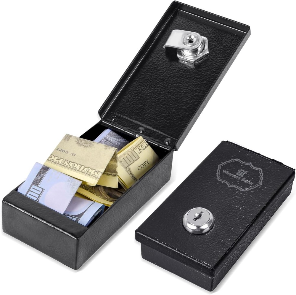 Portable Gambling Money Box with Key – Mini Lock Safe for Cash Storage