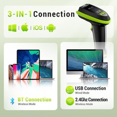 Tera Barcode Scanner Wireless 2D QR Digital Setting Screen Keypad Pro Version