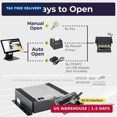 13&Prime; Electronic Cash Register Drawer with Under Counter Mounting Metal Br