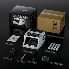 LOLARAN N71 Money Counter Machine Mixed Denomination, Dual-Display White