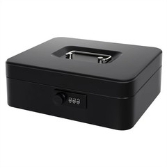 Black Small Metal Petty Cash Lock Box Key Money Tray 5.9×4.7×3.1 Inches