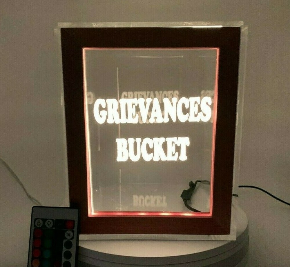 Personalized Tip Box Raffle Fund Raiser Donation Jar Engraved Light Changing LED