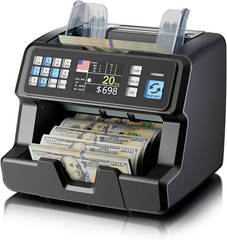 Money Counter with Value Counting, Top-Loading Bill Counter for USD/EUR/CAD, 3.5