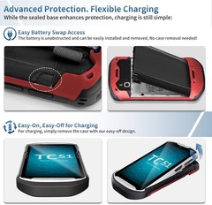 Upgraded Protective Cover Case Strap for Zebra TC51 TC52 TC56 TC57 TC510K Red