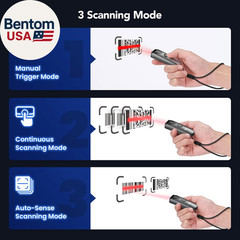 Bluetooth 2D&1D Barcode Scanner, Portable Wireless Mini Barcode Reader with 2.4G